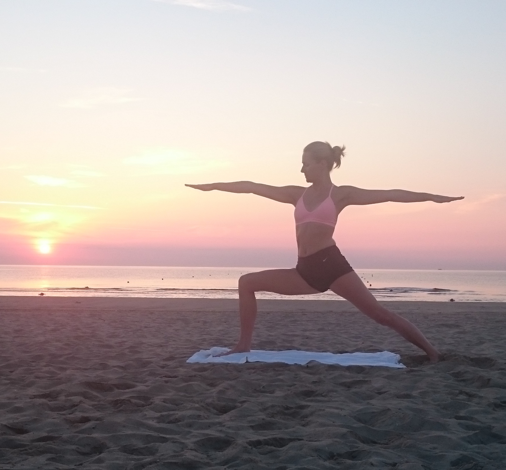 Emma Brooke practising yoga