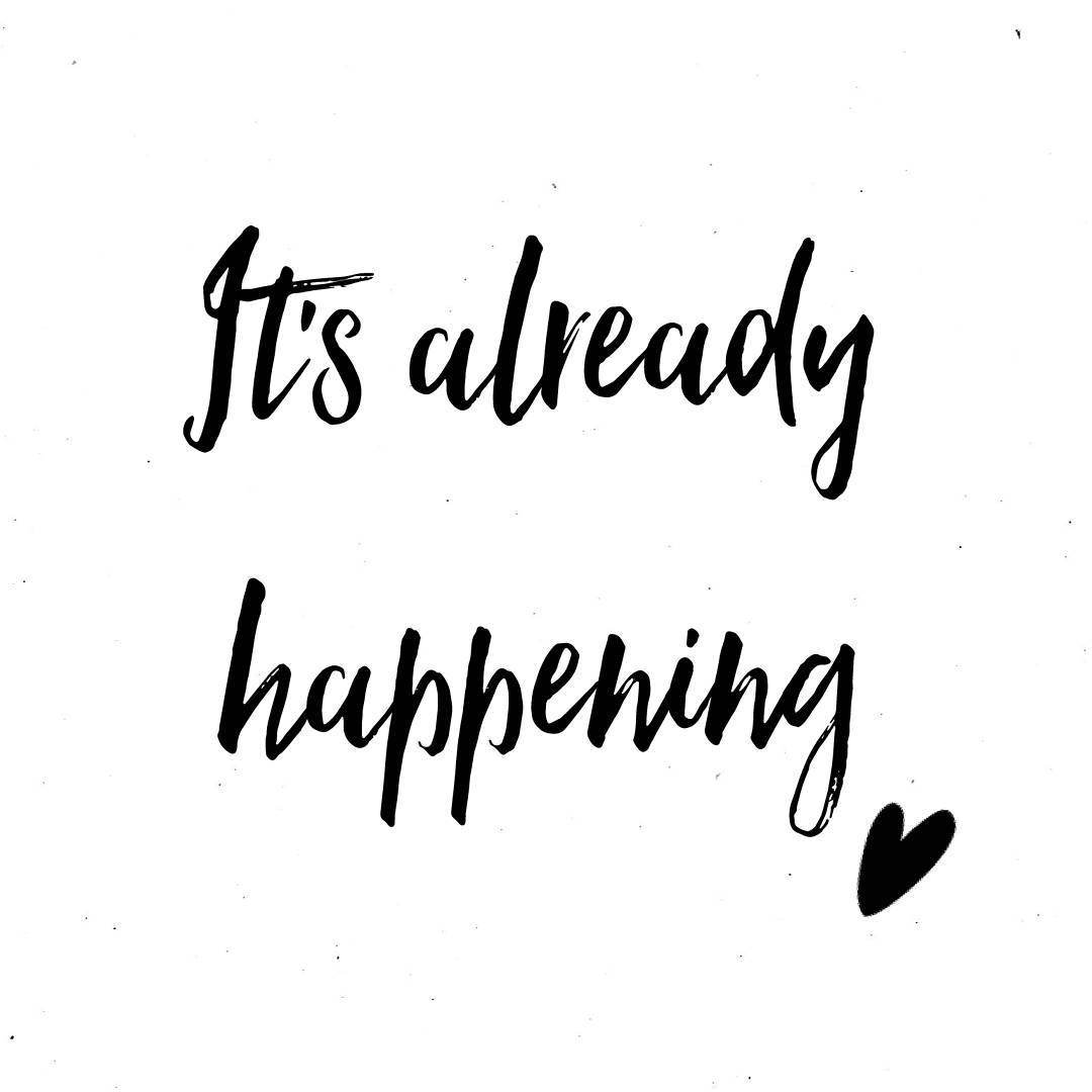 It's happening now...